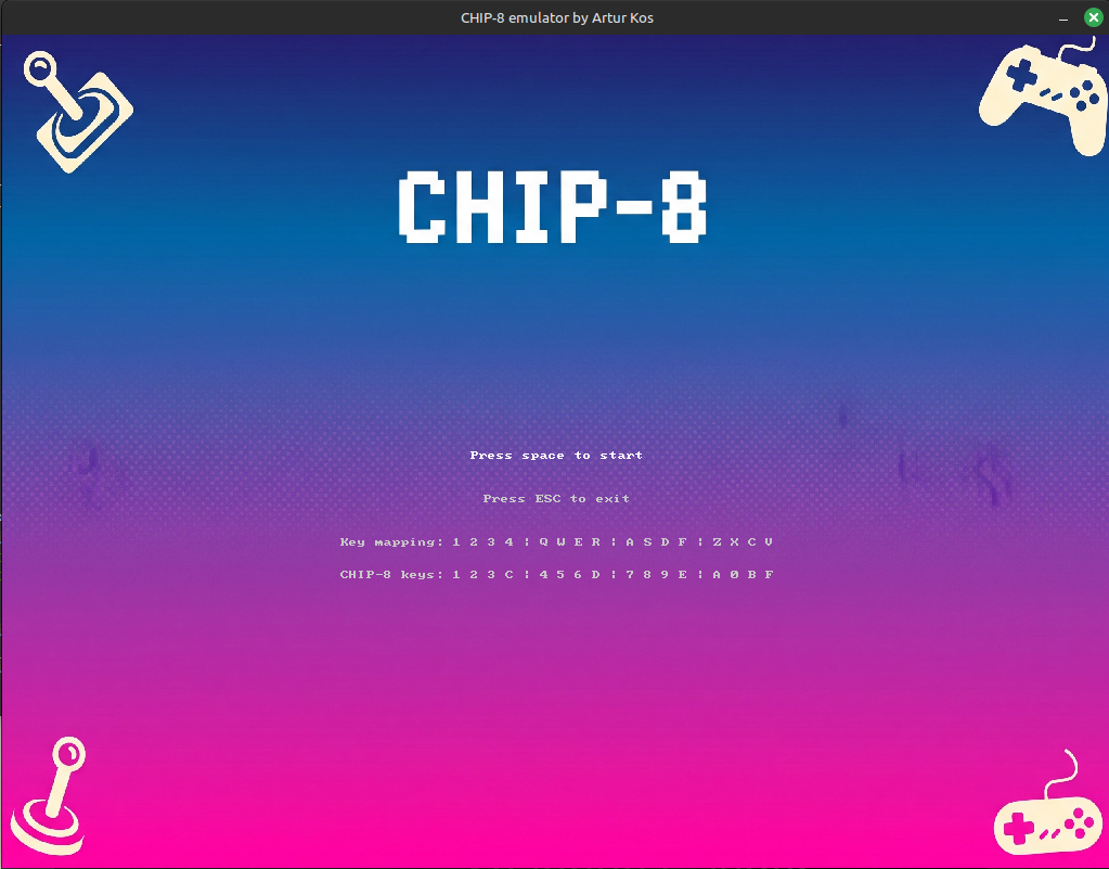 CHIP-8 Welcome screen