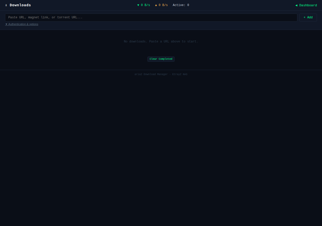aria2 download manager web interface