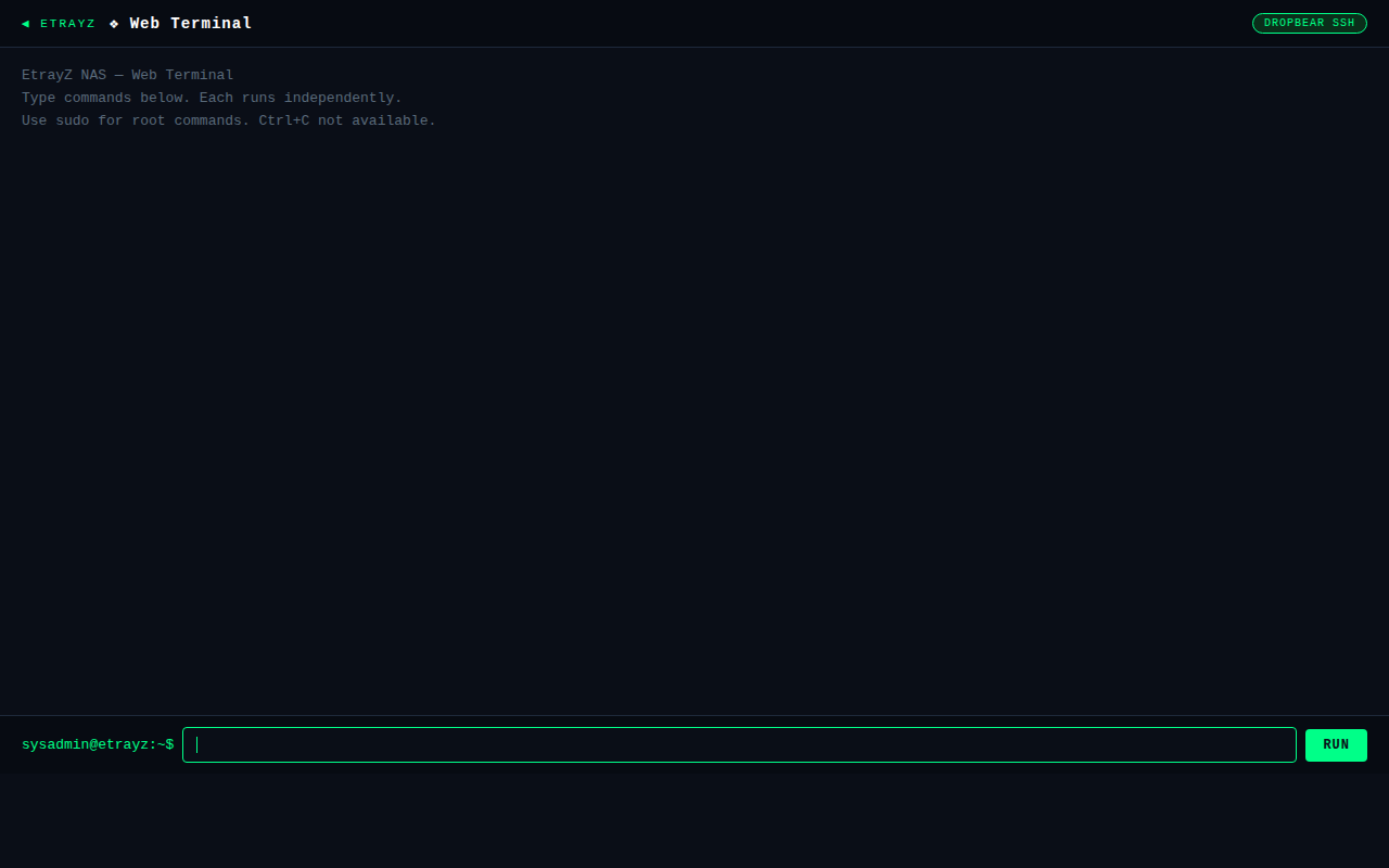 Browser-based web terminal