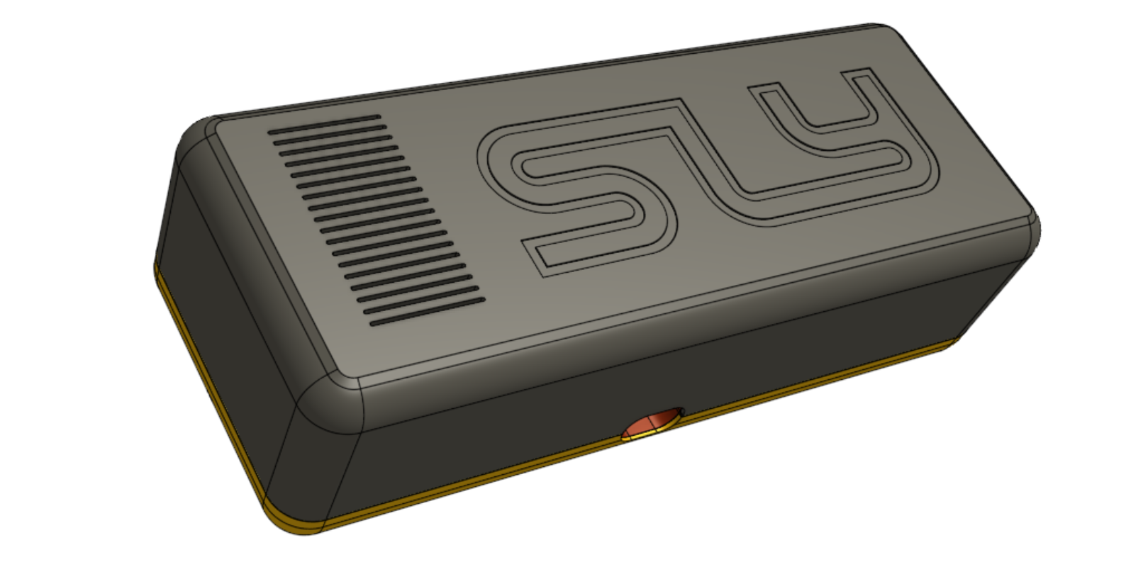 3D-printed GPS tracker enclosure — dark variant