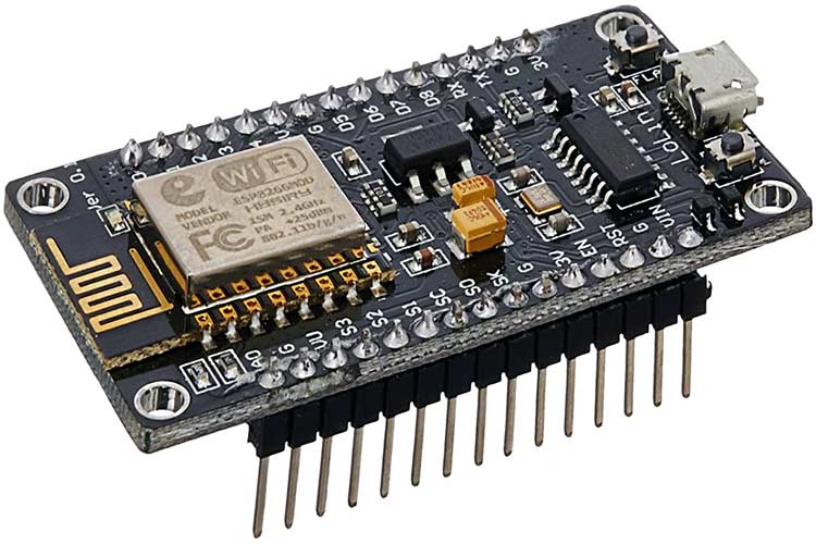 NodeMCU v2 ESP8266 development board with WiFi module and micro-USB connector